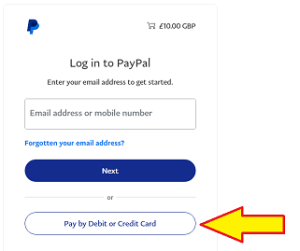 PayPal debit credit card